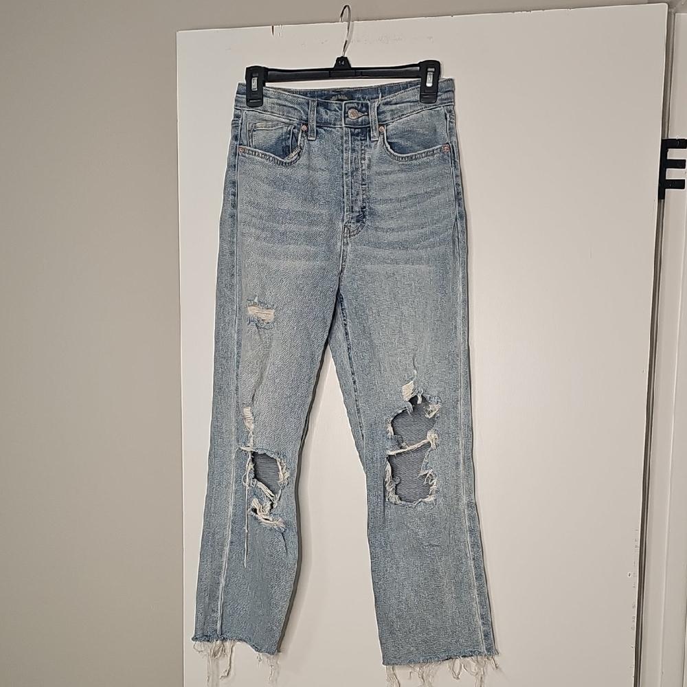 Wild Fable Light Blue Distressed Straight Leg Jeans